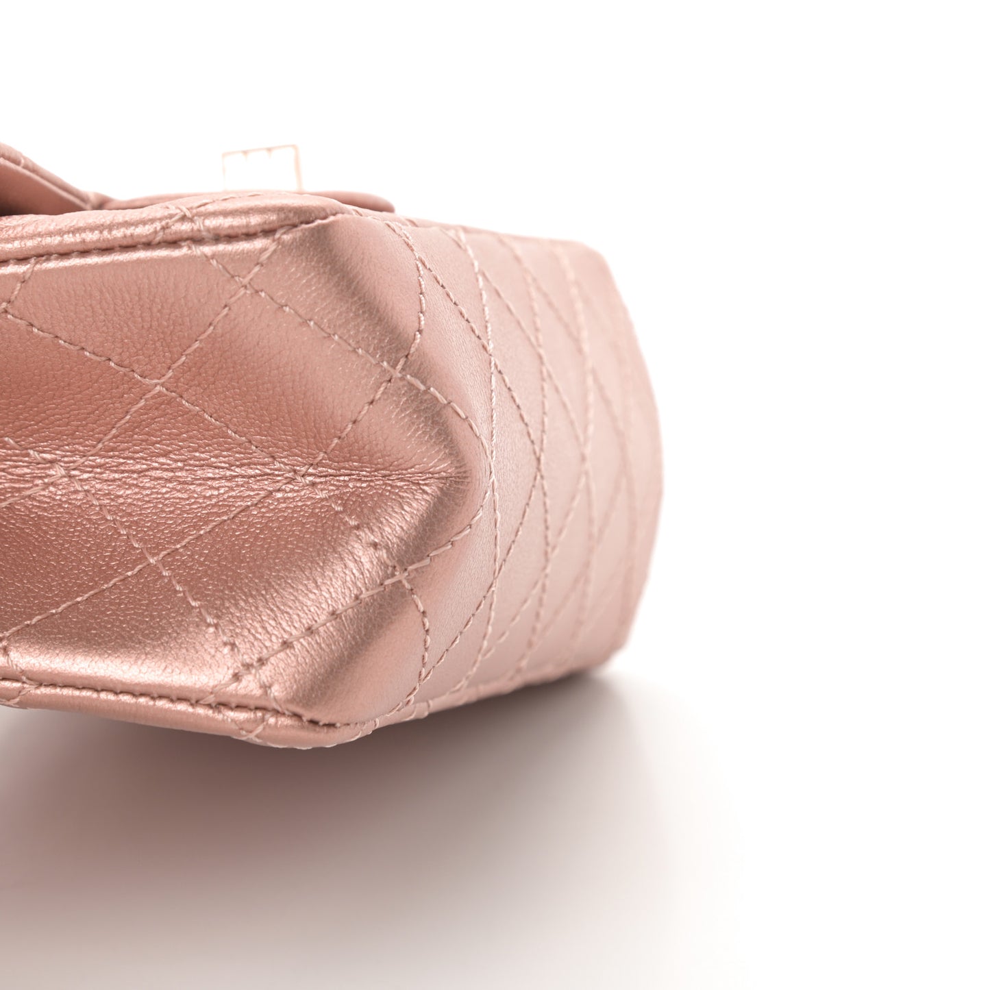 Metallic Grained Calfskin Quilted 2.55 Reissue Mini Flap Copper Pink