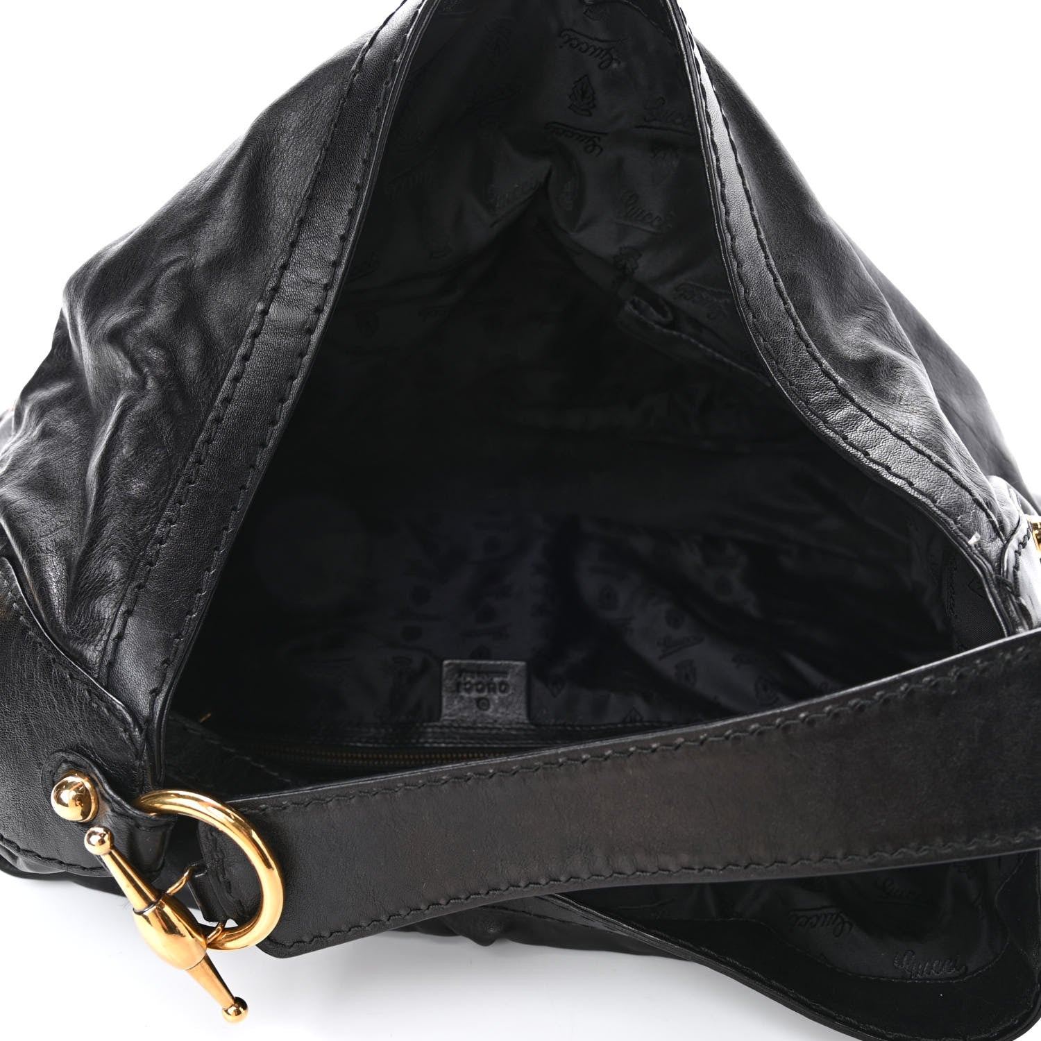 Gucci Calfskin Large Jockey Hobo Black 4 of 4