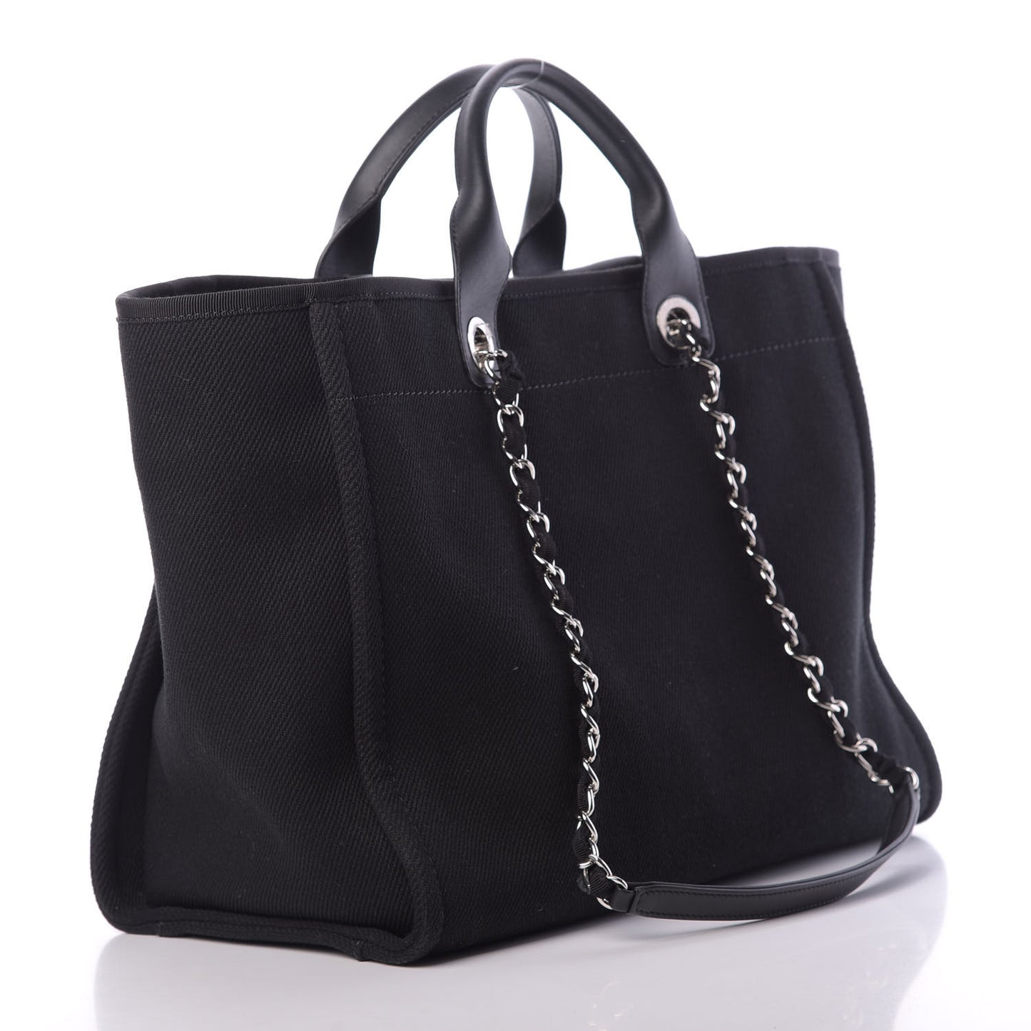 Canvas Pearl Medium Deauville Tote Black