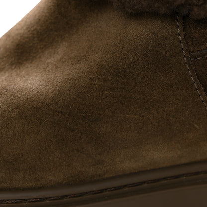 Louis Vuitton Suede Calfskin Shearling Snowdrop Flat Ankle Boot 39 Khaki 9 of 10