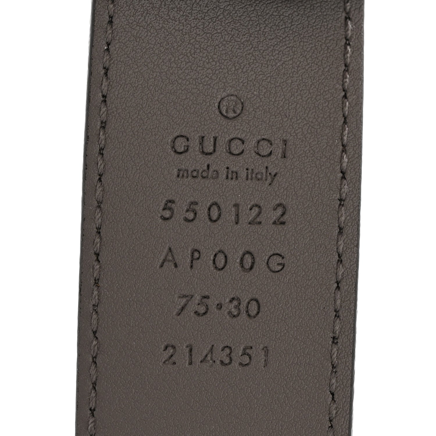 Gucci Calfskin Zumi 30mm Belt 75 30 Dusty Grey 5 of 6
