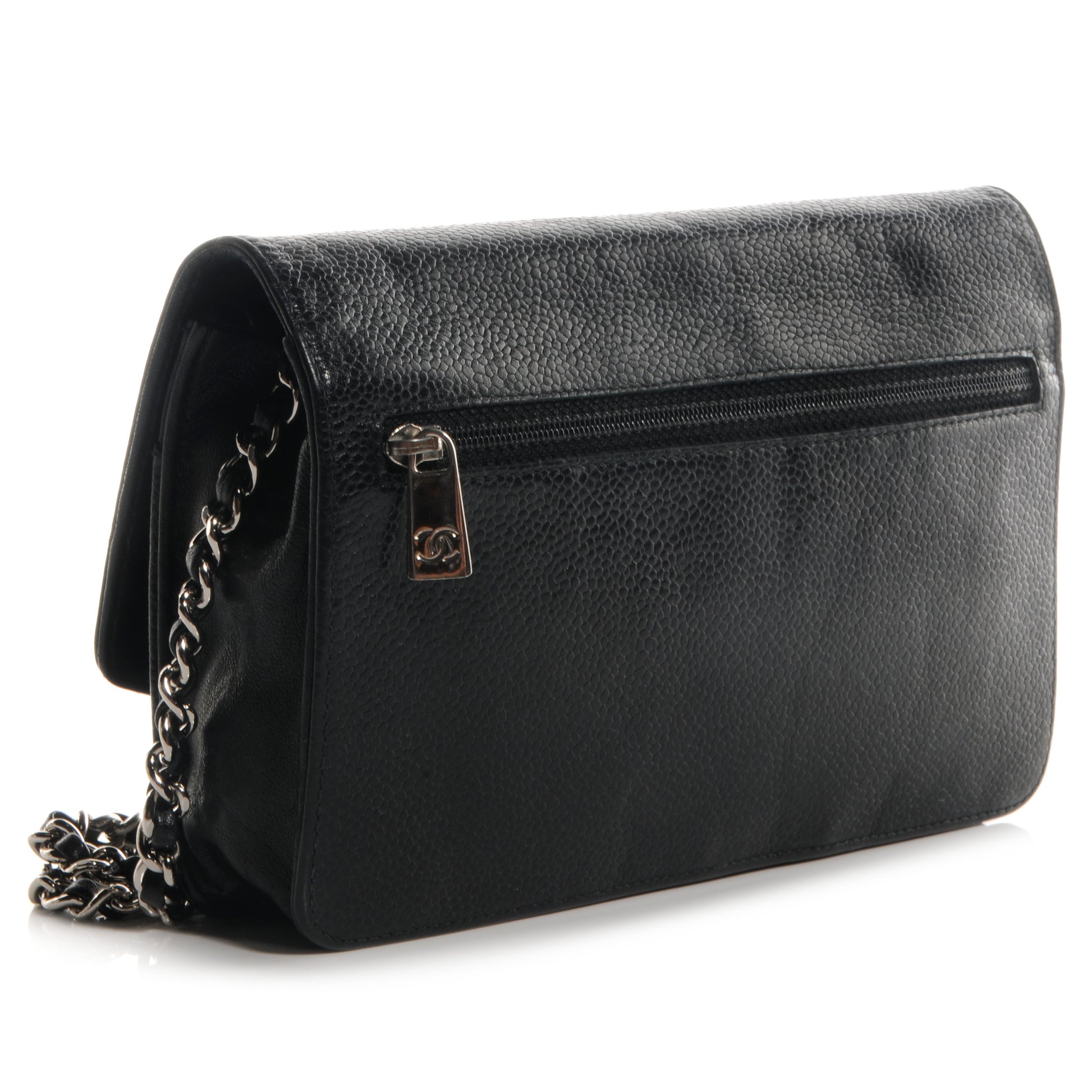 Chanel Caviar CC Wallet on Chain WOC Black 2 of 8