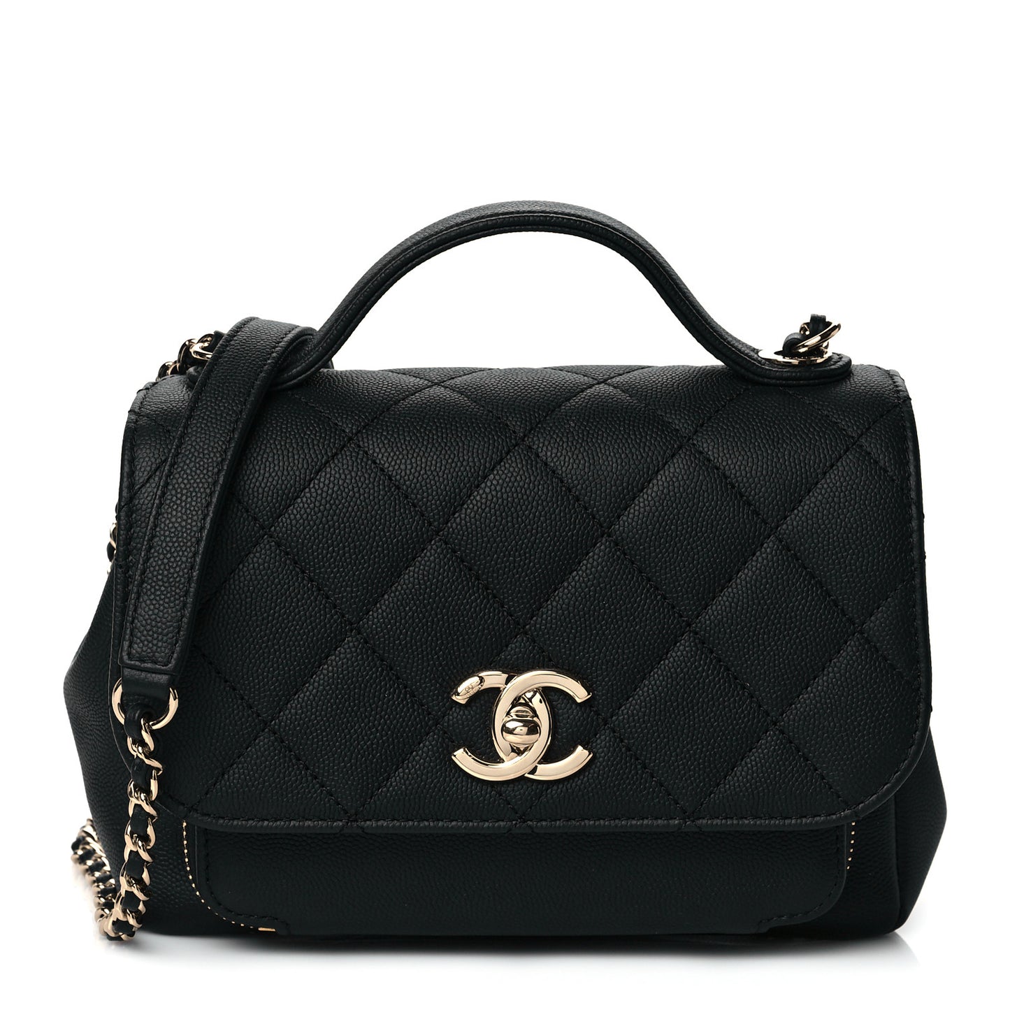 Caviar Quilted Small Business Affinity Flap Black