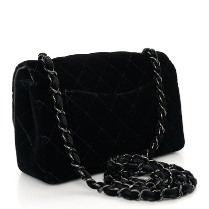 Chanel Velvet Quilted Mini Rectangular Flap So Black 3 of 11