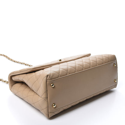 Chanel Caviar Quilted Medium Coco Handle Flap Light Beige 3 of 10