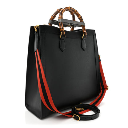 Gucci Wonka Grain Calfskin Large Diana Tote Bag Black 3 of 11