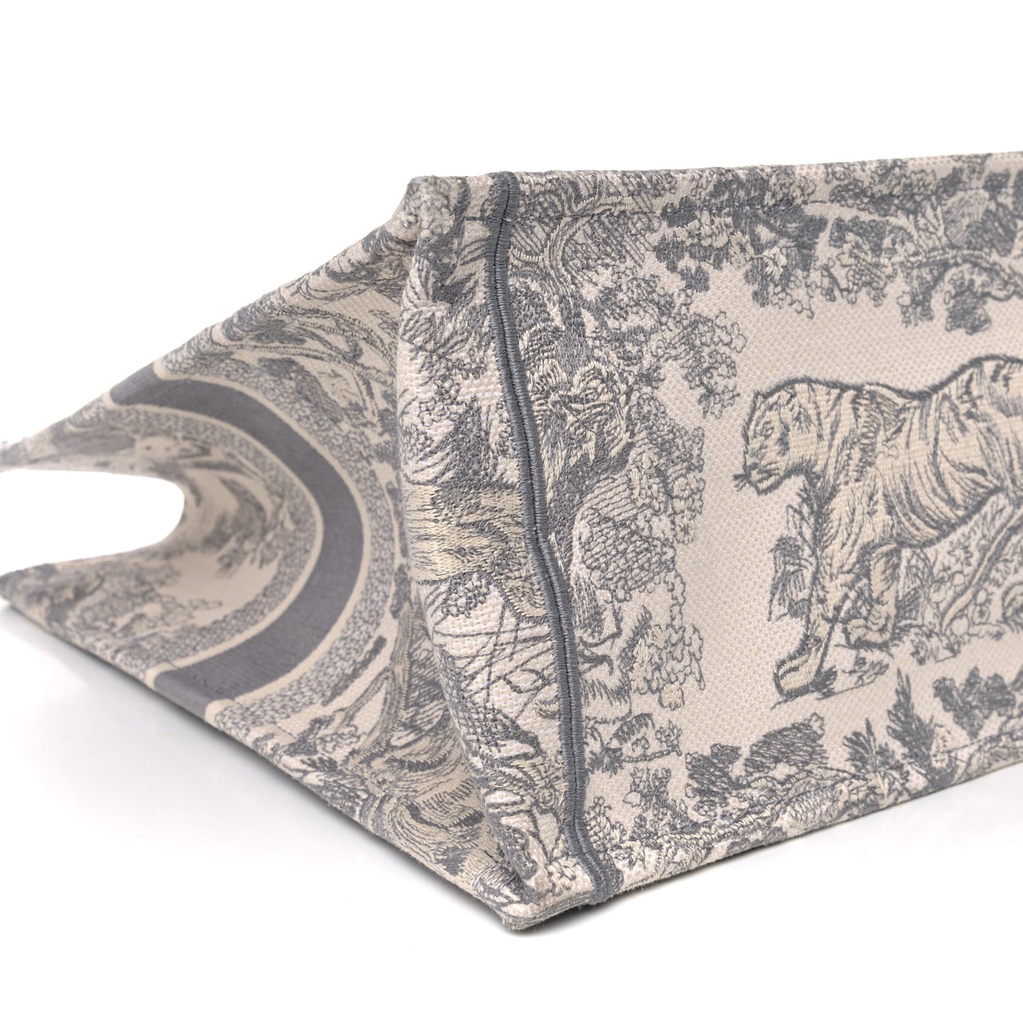 Canvas Embroidered Large Dioriviera Toile De Jouy Book Tote Gray