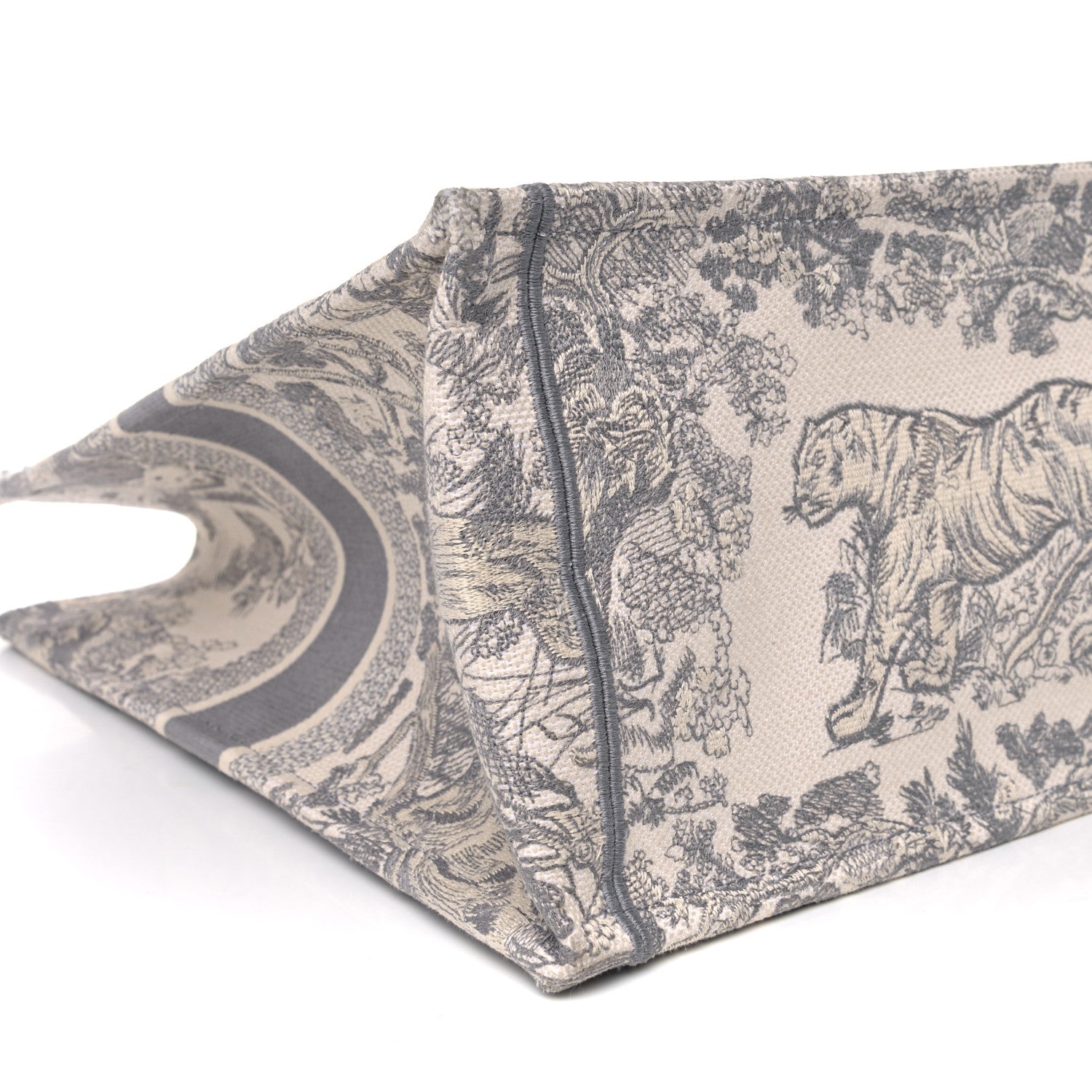 Christian Dior Canvas Embroidered Large Dioriviera Toile De Jouy Book Tote Gray 8 of 14