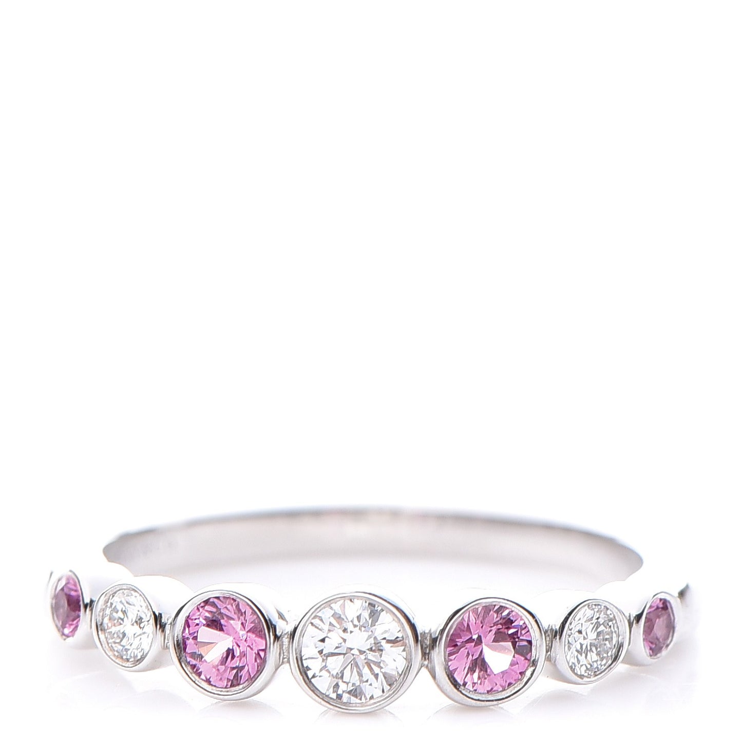 Platinum Diamond Pink Sapphire Jazz Ring 52.5 6.25