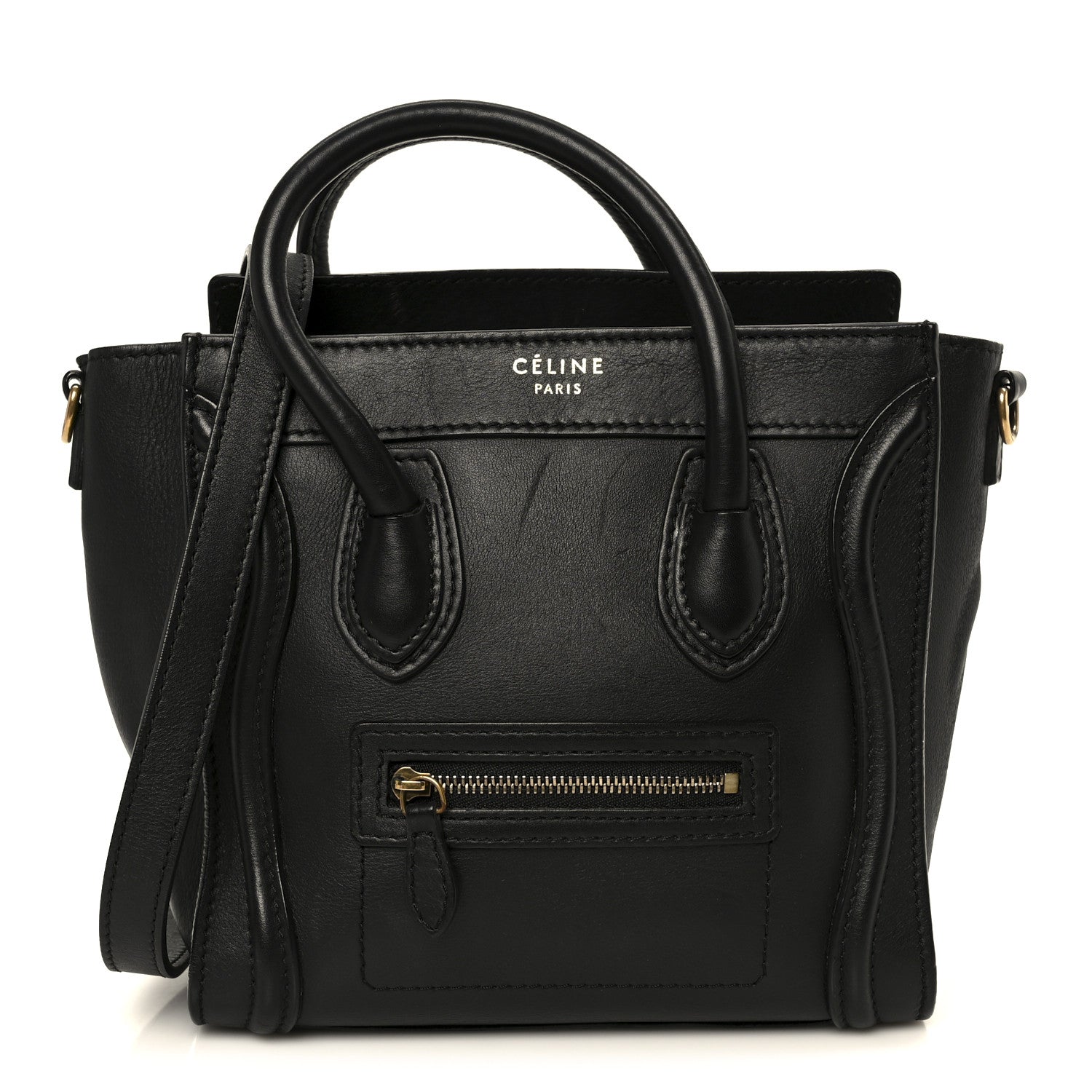 Celine Smooth Calfskin Nano Luggage Black 1 of 9