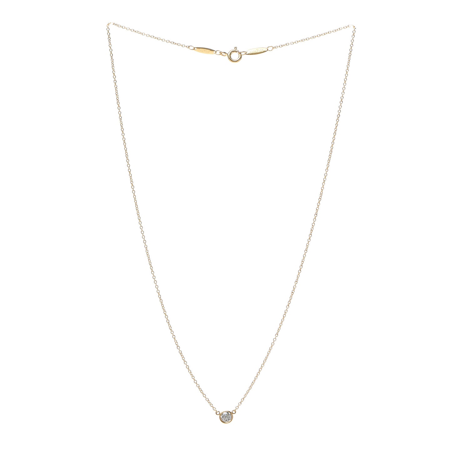 18K Yellow Gold Diamond .22ct Elsa Peretti Diamonds by the Yard Pendant Necklace
