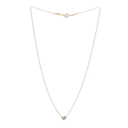 Tiffany 18K Yellow Gold Diamond .22ct Elsa Peretti Diamonds by the Yard Pendant Necklace 3 of 6