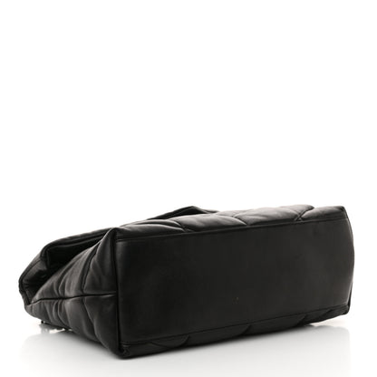 Saint Laurent Lambskin Quilted Monogram Monochrome Medium Loulou Puffer Chain Satchel Black 4 of 11
