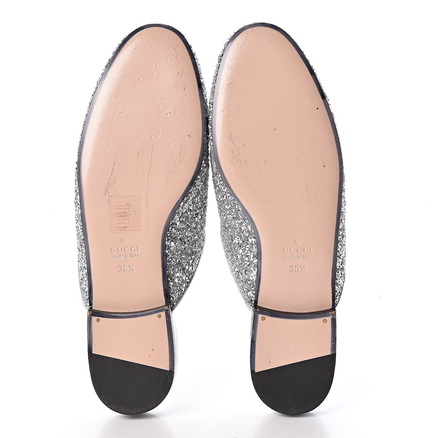 Gucci Glitter Womens Princetown Slippers 36.5 Silver 7 of 8