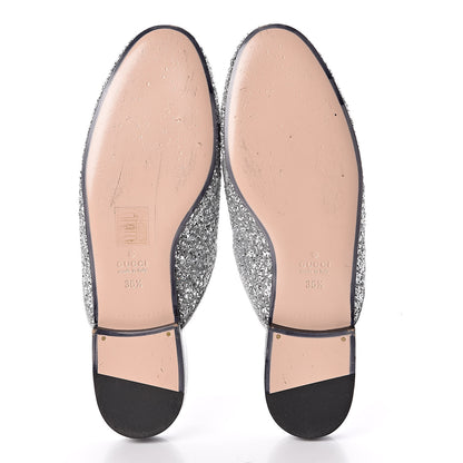 Gucci Glitter Womens Princetown Slippers 36.5 Silver 7 of 8