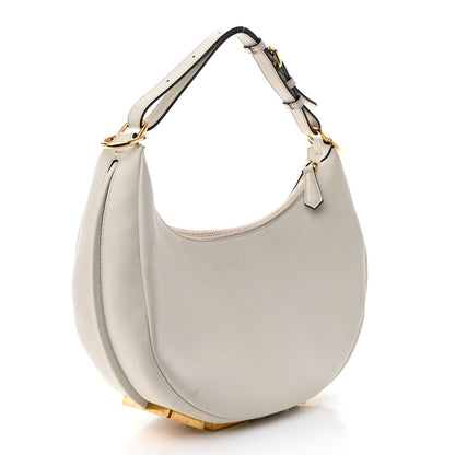 Fendi Vitello Grace Matte Small Fendigraphy Hobo Bag White Ice 3 of 16
