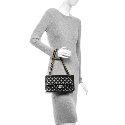 Chanel Lambskin Quilted Medium Double Flap Black 2 of 7