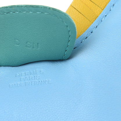 Hermes Milo Lambskin Grigri Rodeo Horse Bag Charm MM Celeste Jaune de Naples Vert Verone 3 of 4