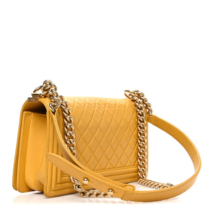 Chanel Lambskin Quilted Medium Boy Flap Yellow 3 of 10