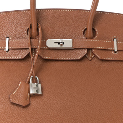 Hermes Taurillon Clemence Birkin 35 Gold 8 of 13