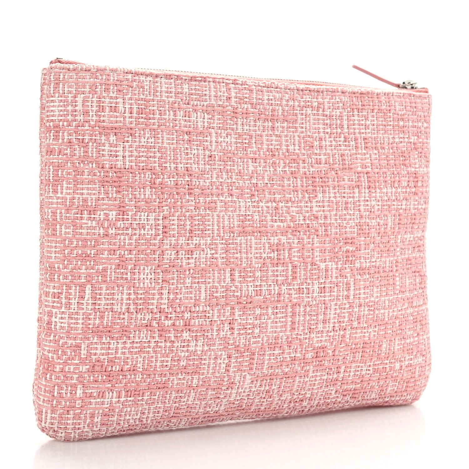 Chanel Woven Raffia Large Deauville Pouch Pink 2 of 6