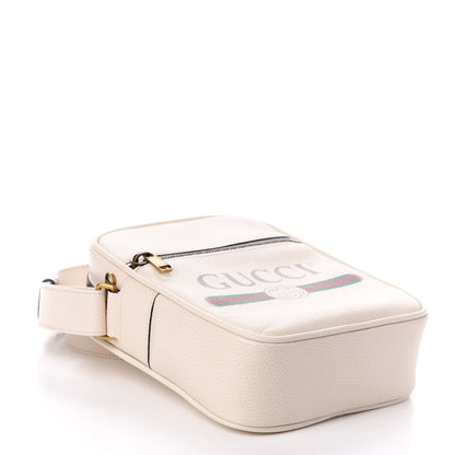 Gucci Grained Calfskin Logo Messenger Bag White 4 of 9