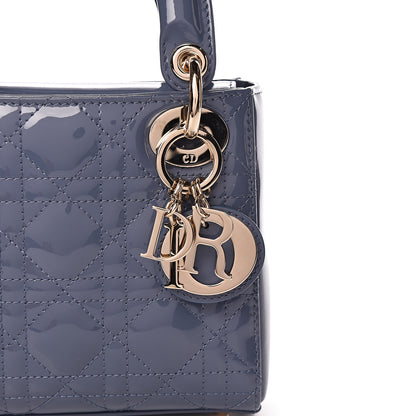 Christian Dior Patent Cannage Mini Lady Dior Light Blue 8 of 9
