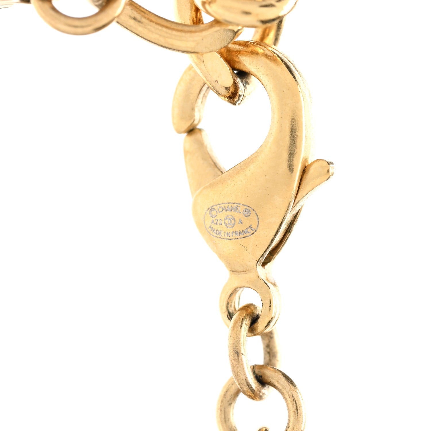 Chanel Metal Chain Link CC Multi Strand Choker Necklace Gold 4 of 5