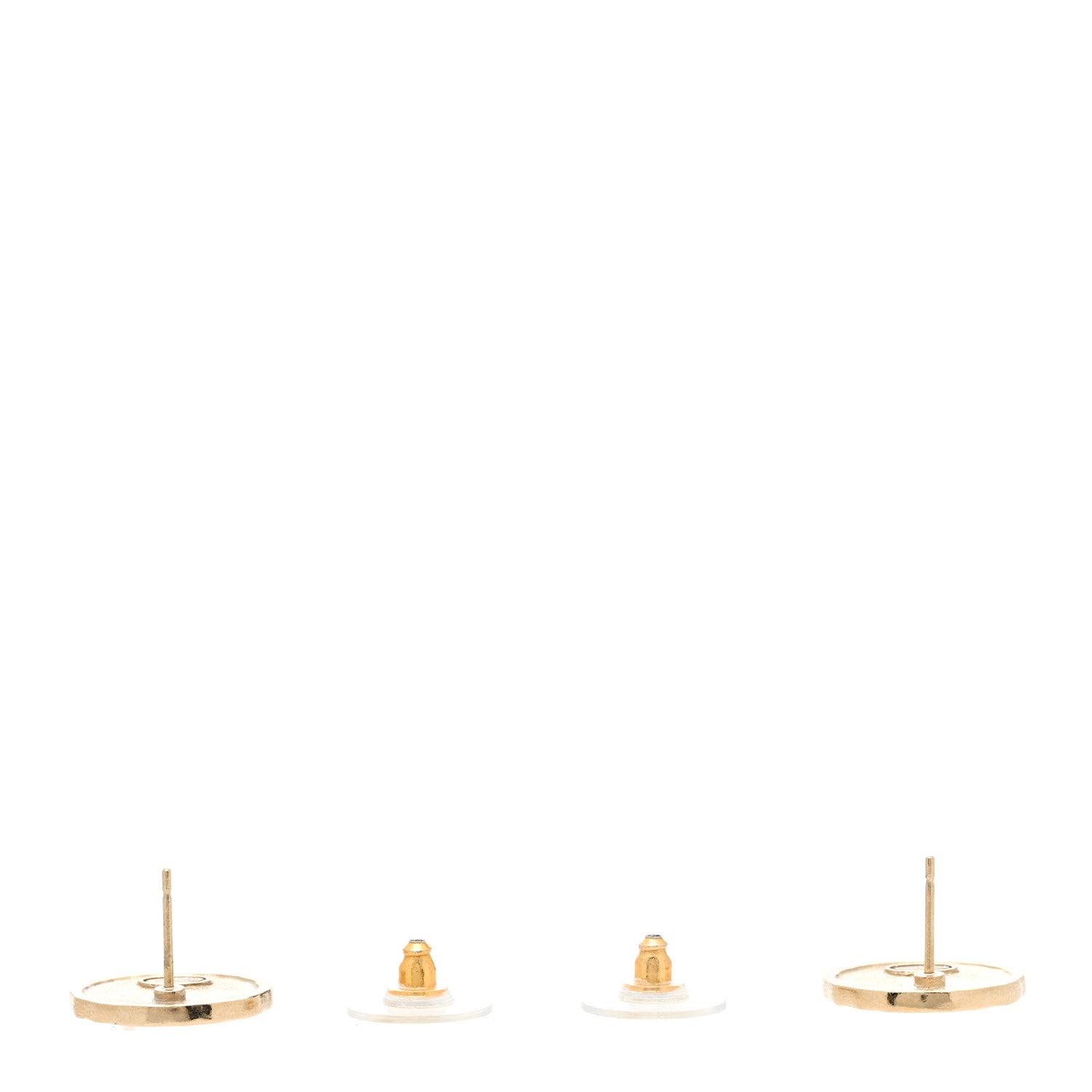 Chanel Metal I Love CC Round Earrings Gold 3 of 4