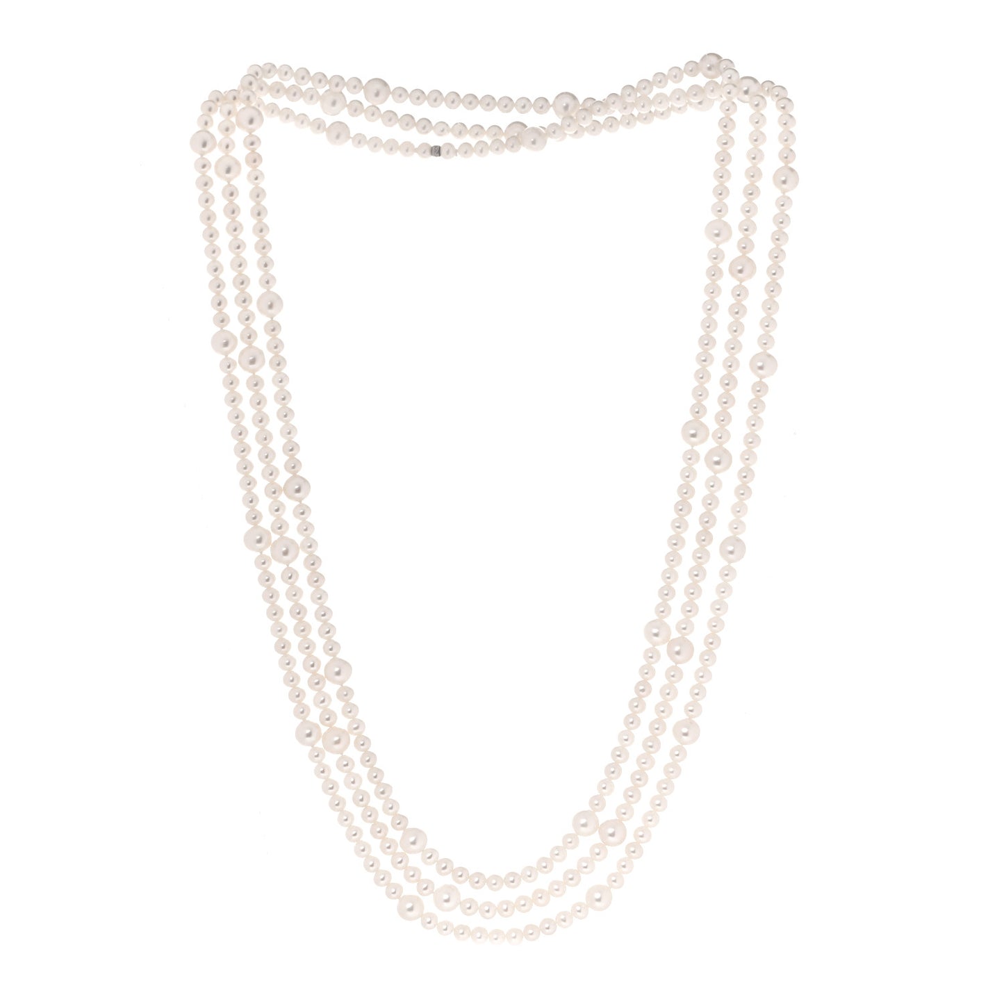 Sterling Silver Freshwater Pearl 5-8mm Ziegfeld Necklace 87"