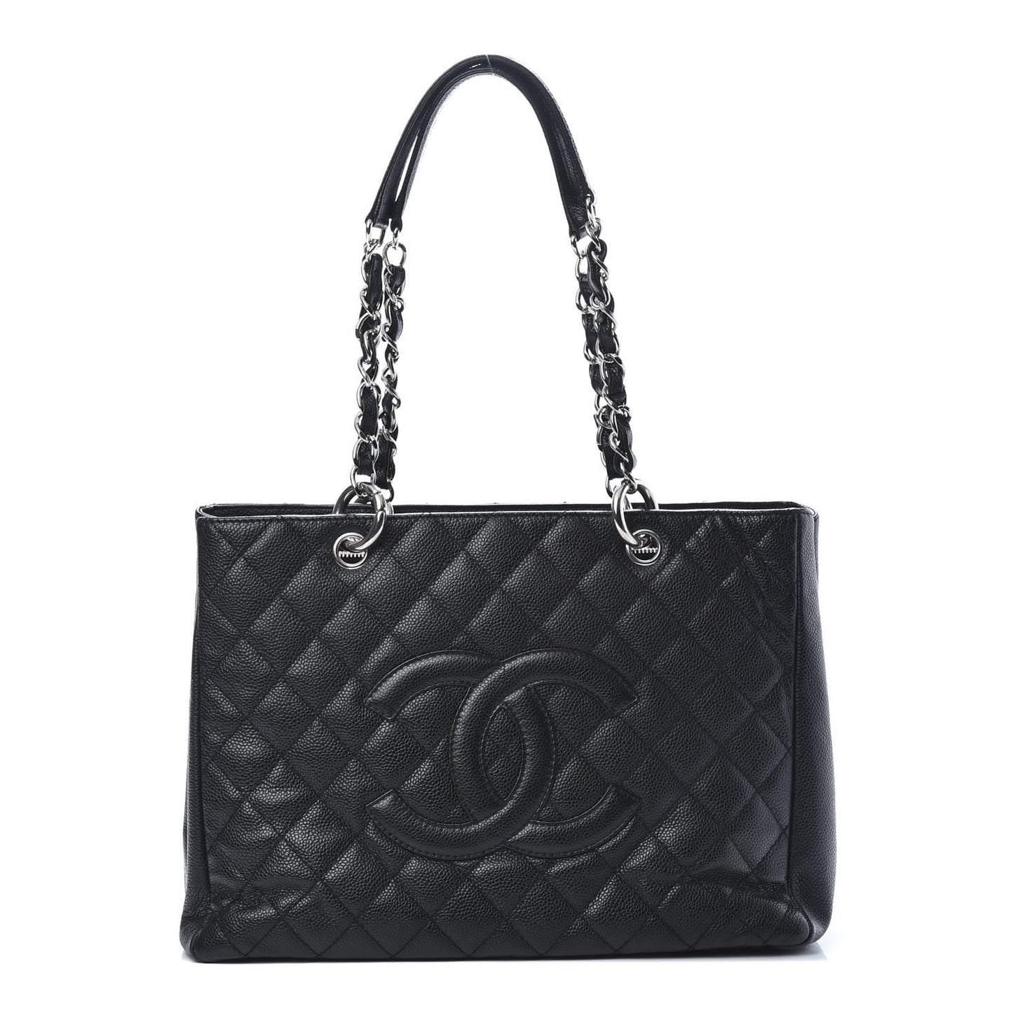 Caviar Quilted Grand Shopping Tote GST Black