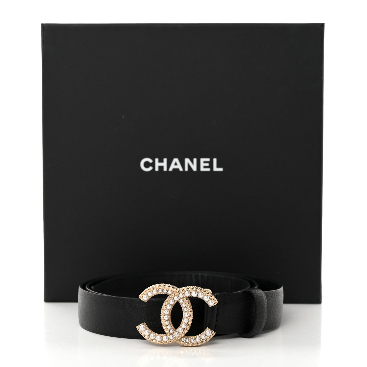 Chanel Calfskin Pearl CC Belt 80 32 Black 7 of 7