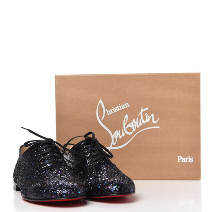 Christian Louboutin Glitter Fred Oxfords 38.5 Black 10 of 10