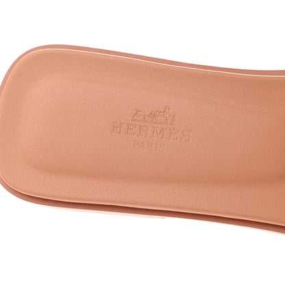 Hermes Calfskin Oran Sandals 38.5 Granit Rose 7 of 8