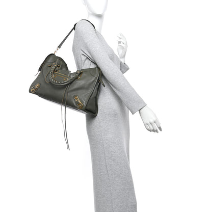 Balenciaga Chevre Gold Metallic Edge Hardware City Vert Lichen 2 of 11