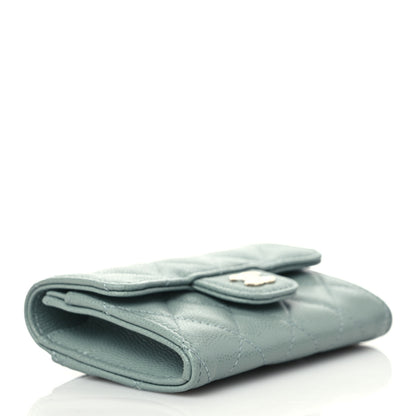 Chanel Caviar Quilted Flap Card Holder Wallet Grey 4 of 8