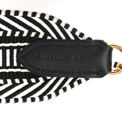 Hermes Toile Swift 50mm Sangle Cavale Shoulder Strap Black Ecru 4 of 6