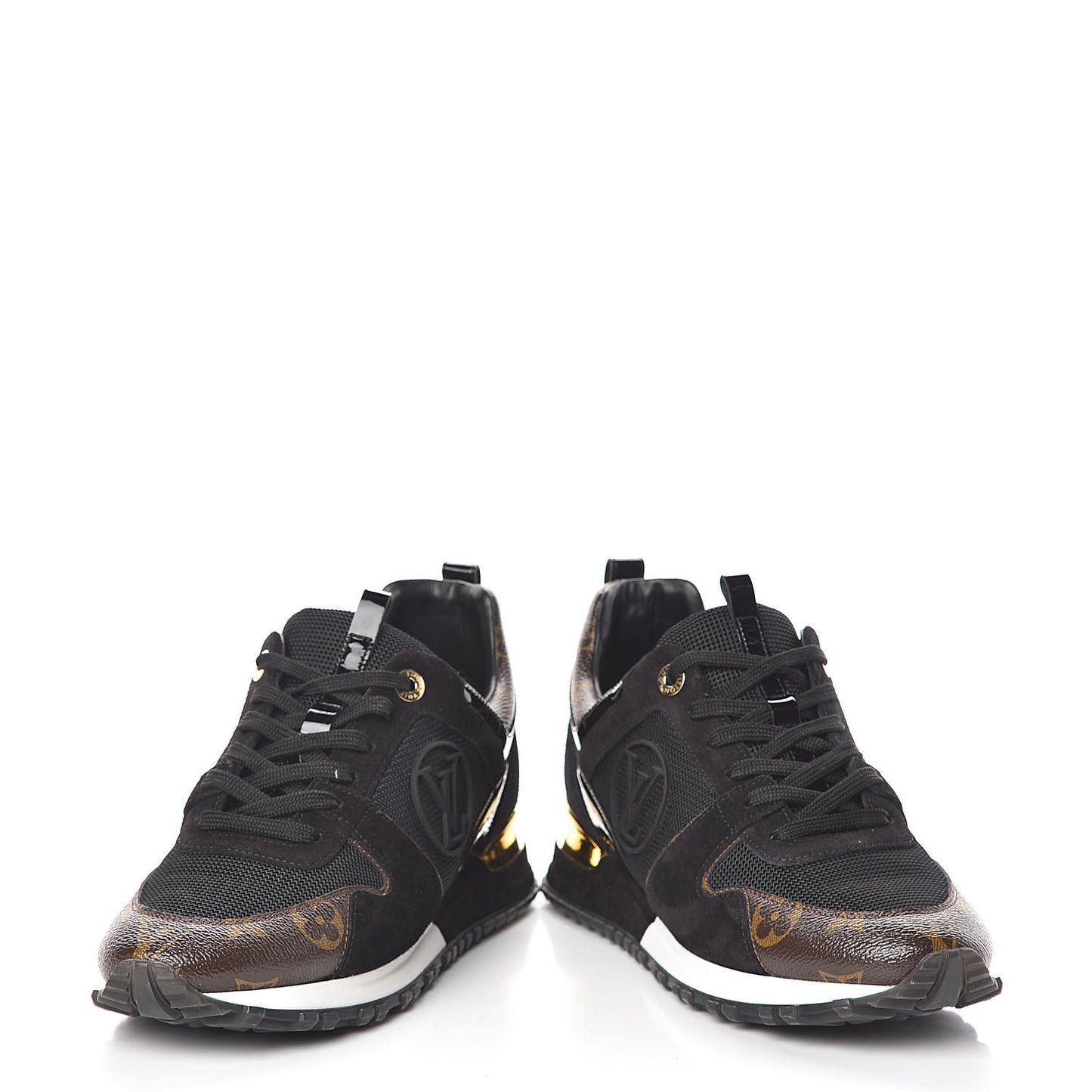 Suede Monogram Run Away Sneakers 38.5 Black