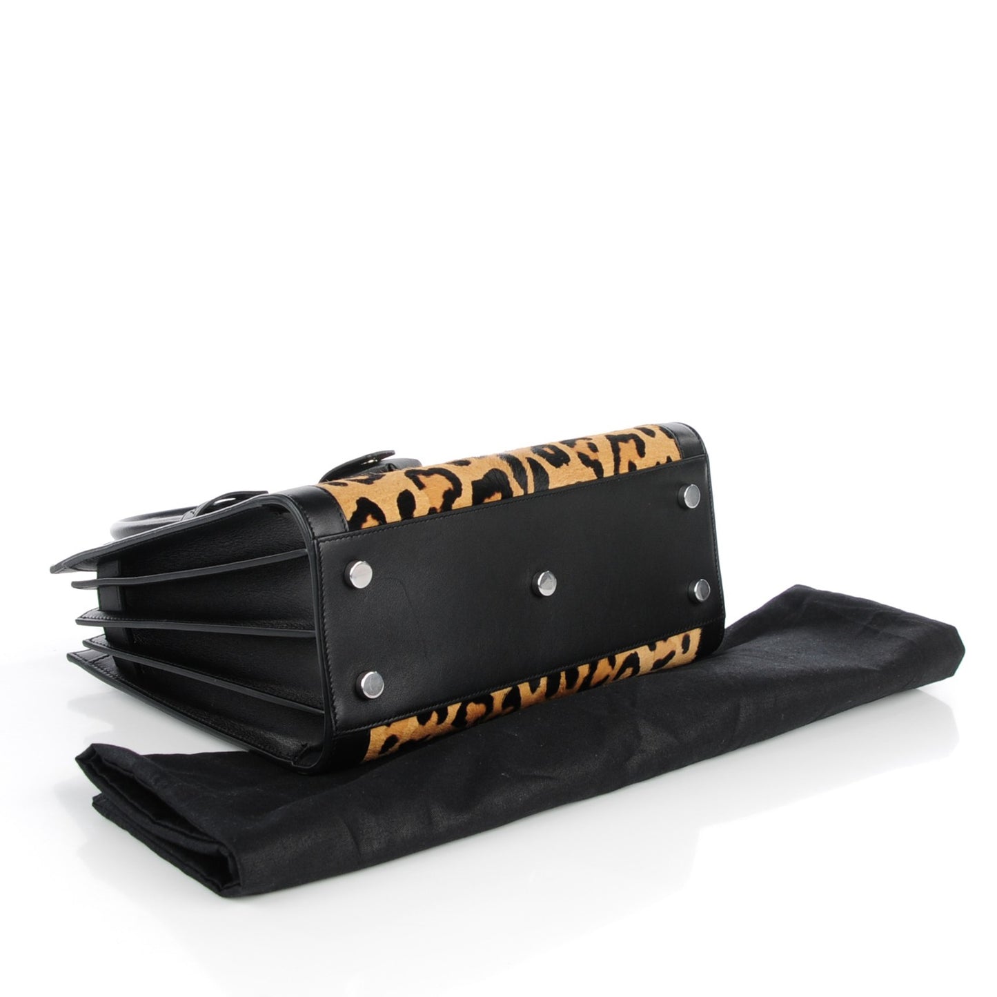 Pony Hair Leopard Print Baby Sac De Jour Black