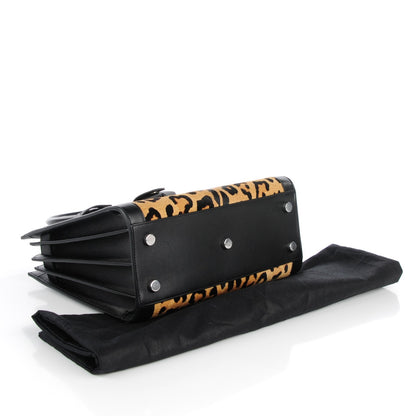 Saint Laurent Pony Hair Leopard Print Baby Sac De Jour Black 4 of 7