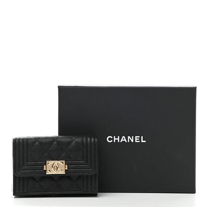 Chanel Caviar Quilted Small Boy Flap Wallet Black 9 of 9