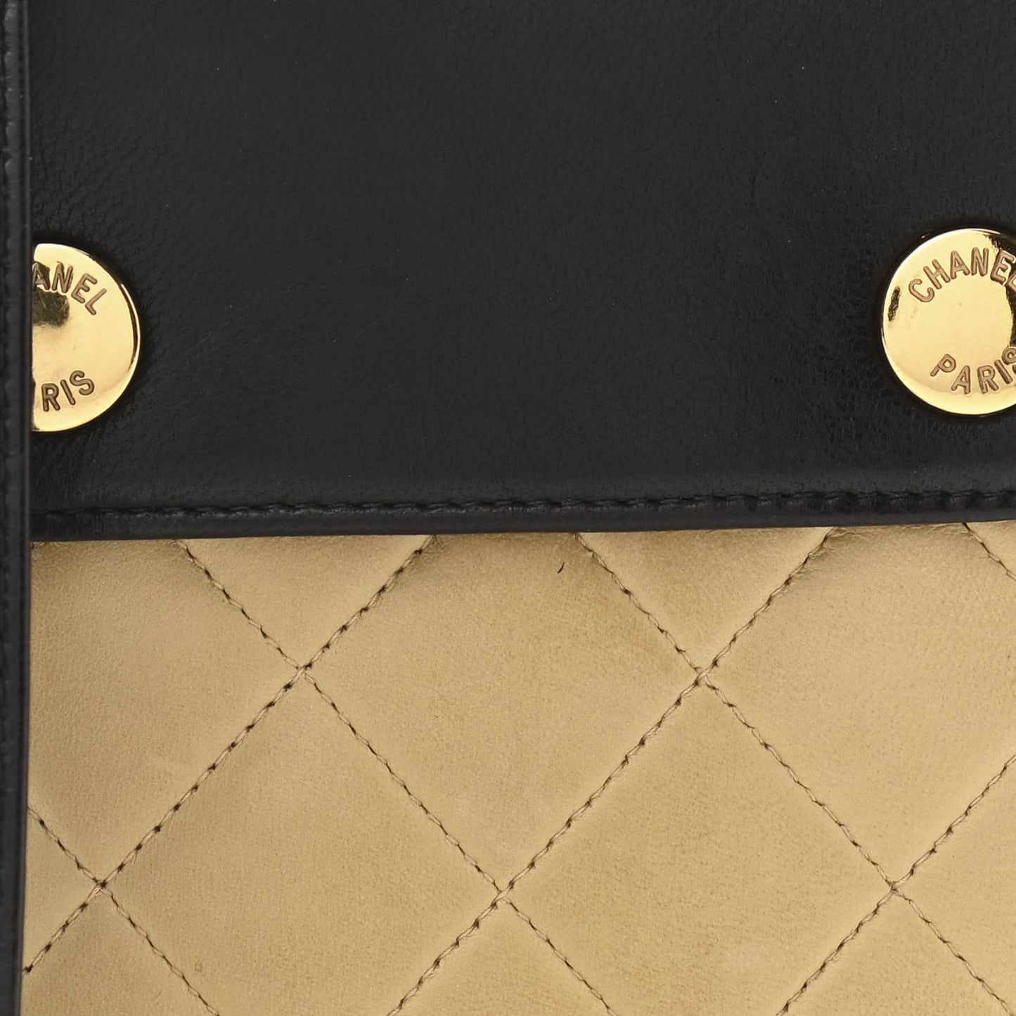 Lambskin Quilted Mini Flap Pouch Beige Black
