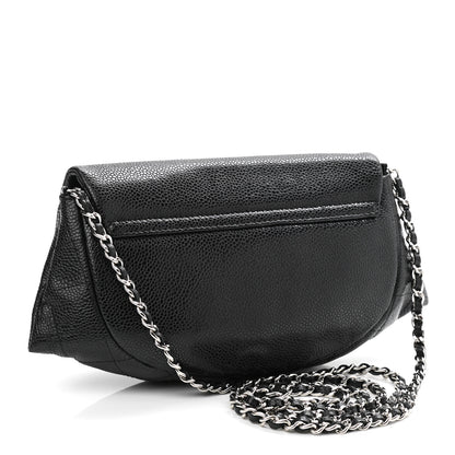 Chanel Caviar Half Moon Wallet On Chain WOC Black 3 of 11