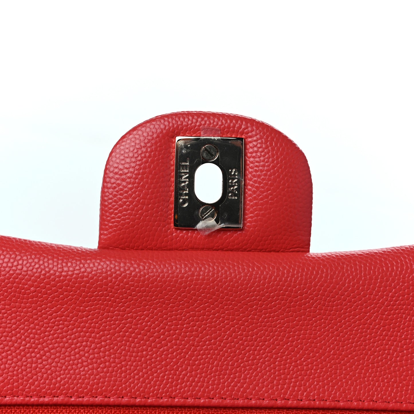 Caviar Quilted Small Double Flap Red