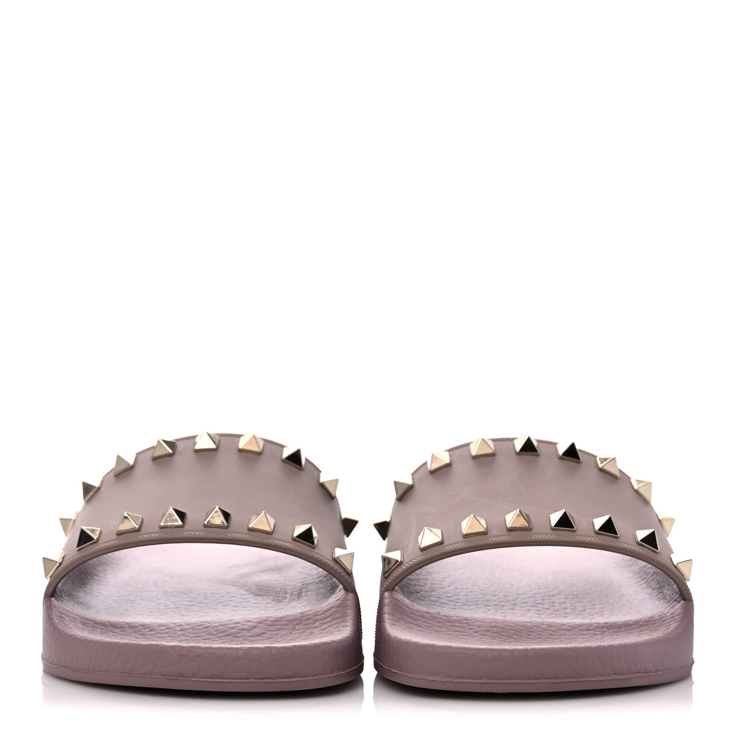 Valentino Garavani Rubber Rockstud Slide Sandals 39 Poudre 2 of 7