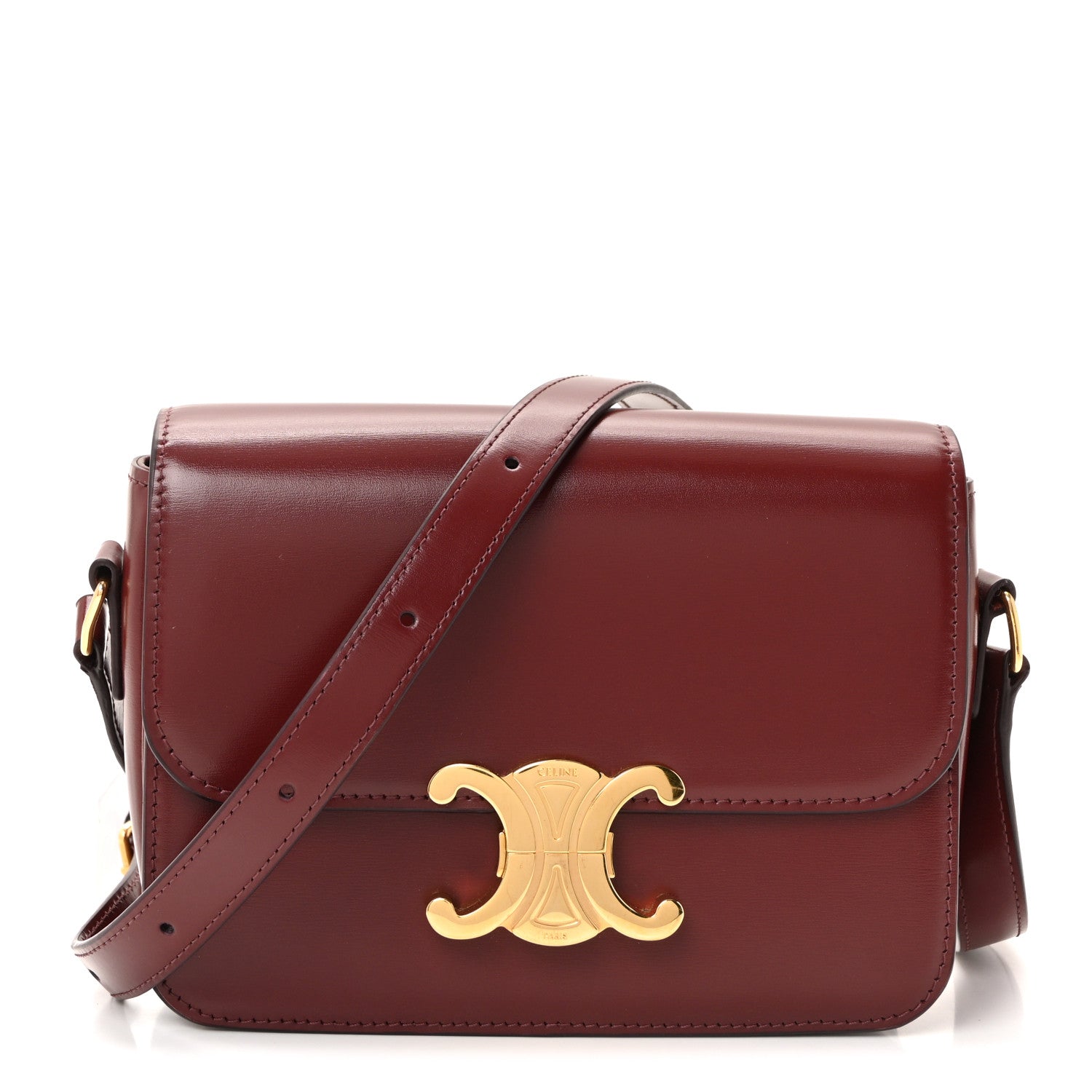Celine Shiny Calfskin Teen Triomphe Light Burgundy 1 of 10