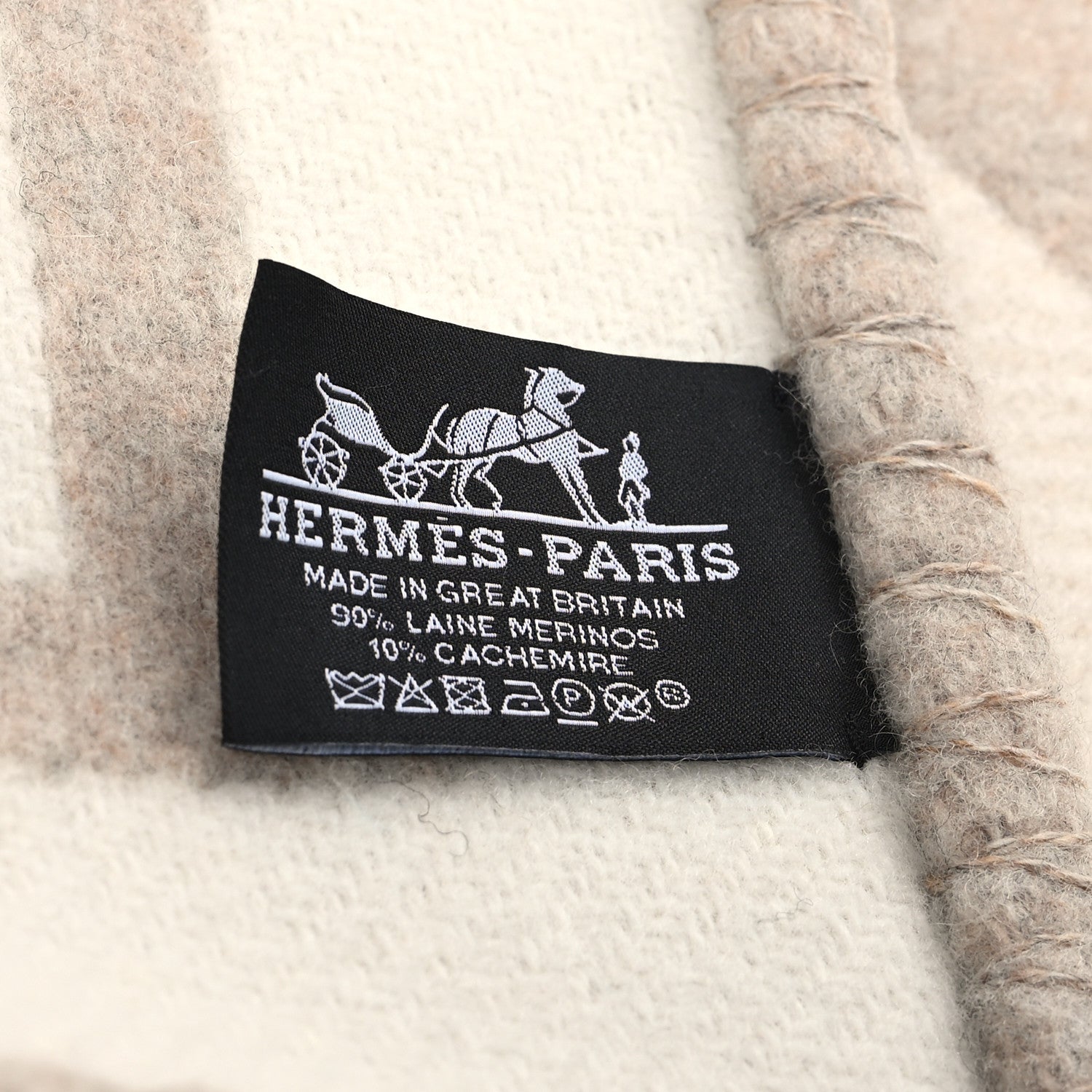 Hermes Wool Cashmere Avalon III Blanket Coco Camomille 4 of 4