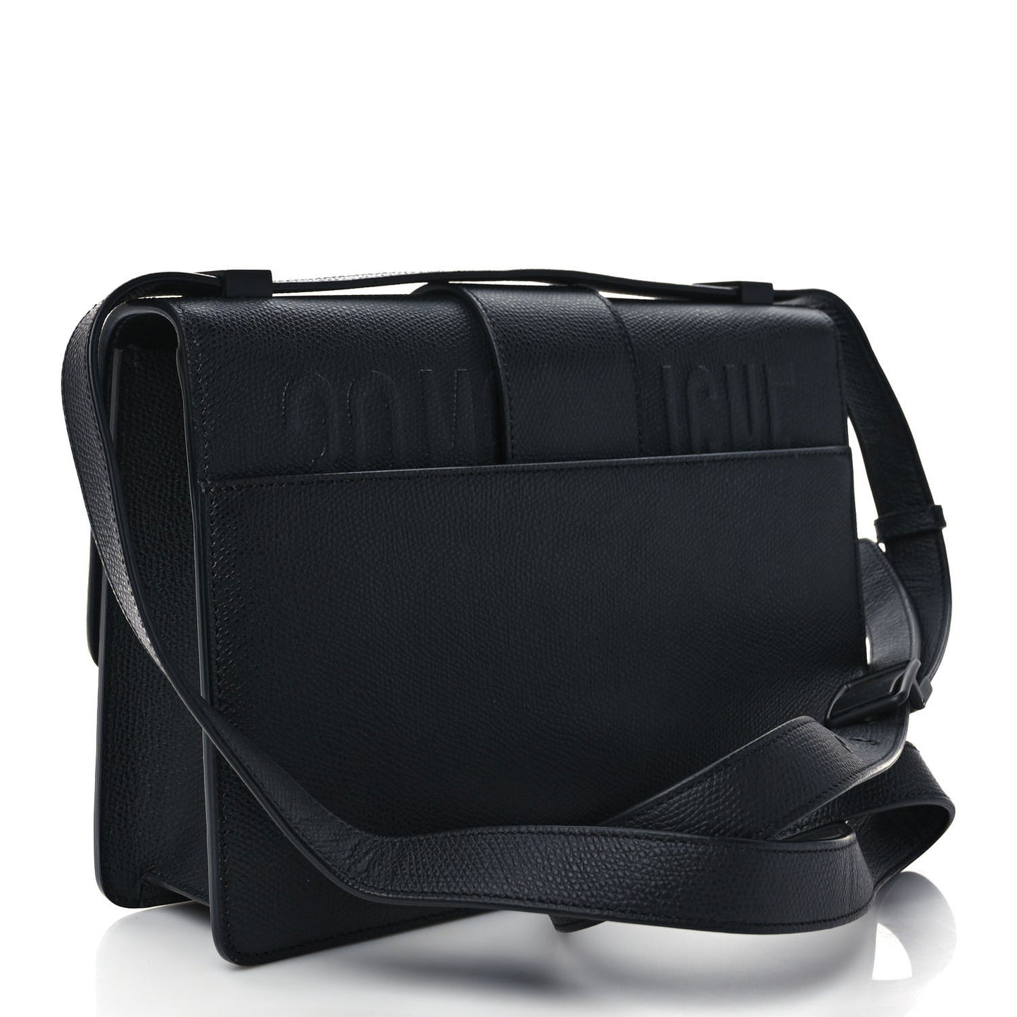 Ultra Matte Grained Calfskin 30 Montaigne Flap Bag Black