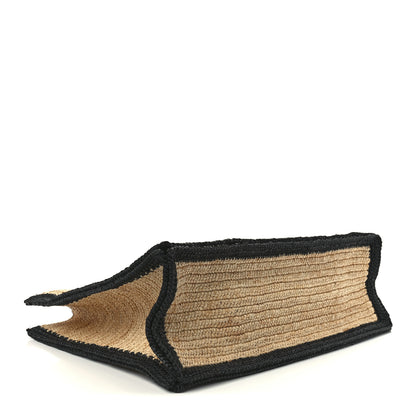 Saint Laurent Raffia Calfskin Rive Gauche Tote Naturale Black 5 of 12