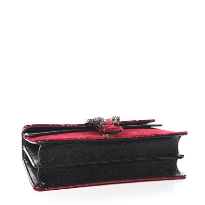Gucci Velvet Skipper GG Monogram Small Dionysus Shoulder Bag Red Cipria Black 5 of 12